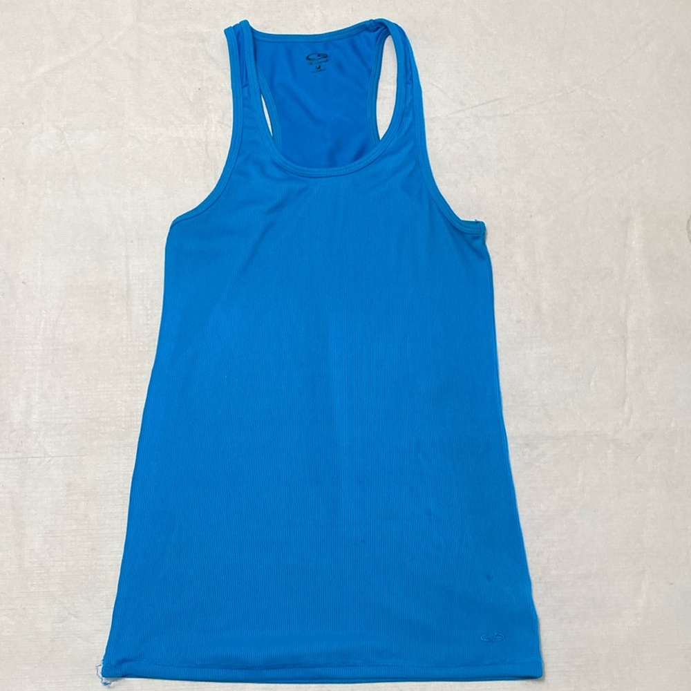 Blue champion tank top lightweight stretchy well loved in good condition